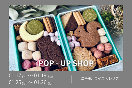 2025年1月 e℃ 二子玉川ストリートマーケット出店 ガレリアふたこ座 クッキー缶 バターサンド リーフパイ ホットゆず酒