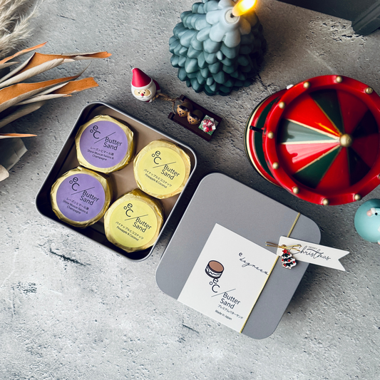 北海道バターサンド／2種類 x 各2個セット レーズン・パイナップル for X'mas