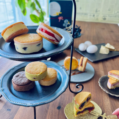 北海道バターサンド 6種類の詰め合わせ | かわいいアフタヌーンティー風ディスプレイ | 人気のお取り寄せスイーツ