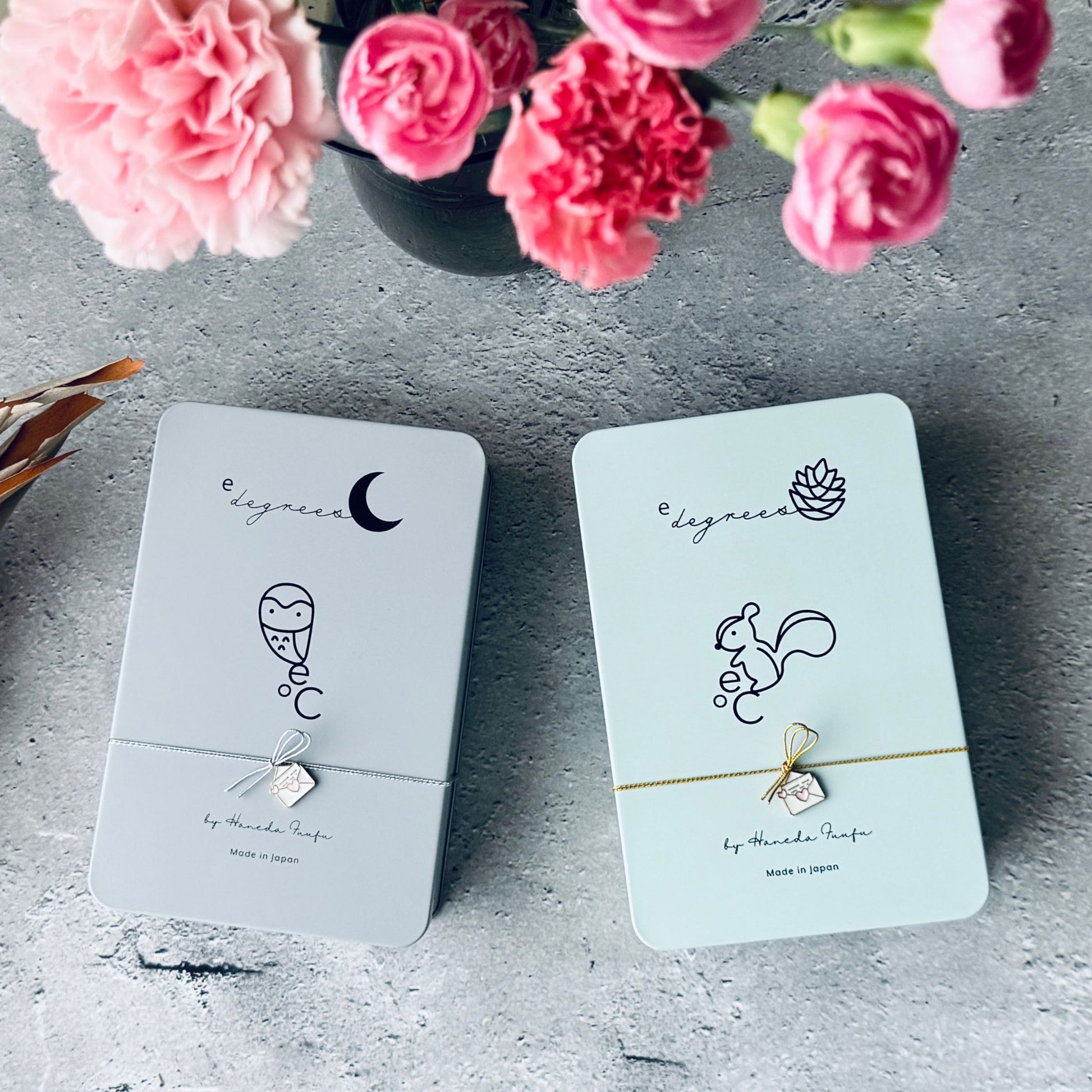 森の動物クッキー缶2個セット | フクロウ&リス | かわいいお取り寄せスイーツ | ラブレターチャーム付き