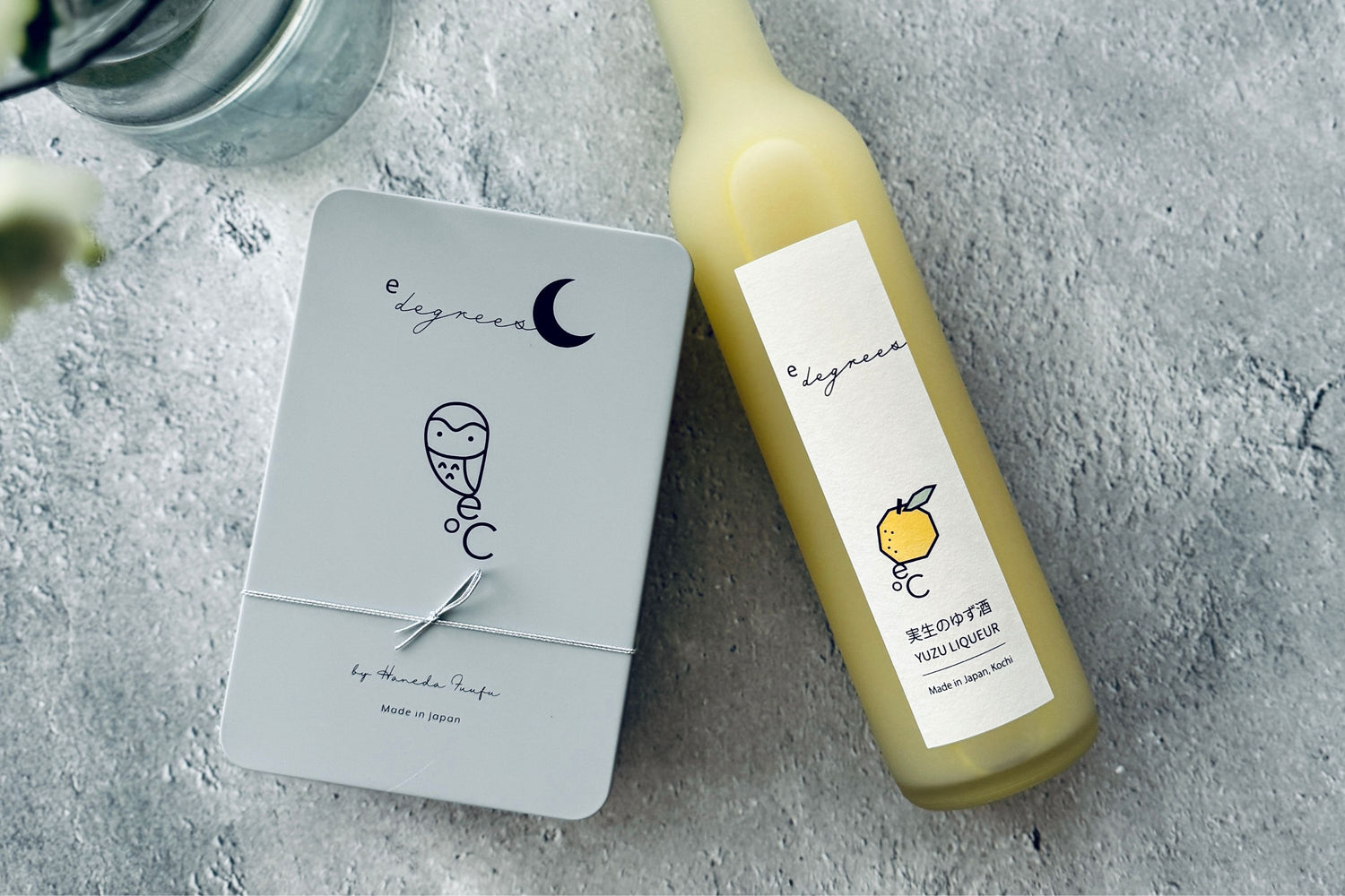 ゆず酒とクッキー缶のセット 実生のゆず酒とフクロウのクッキー缶のギフトセット | 洋菓子とお酒の贈答品