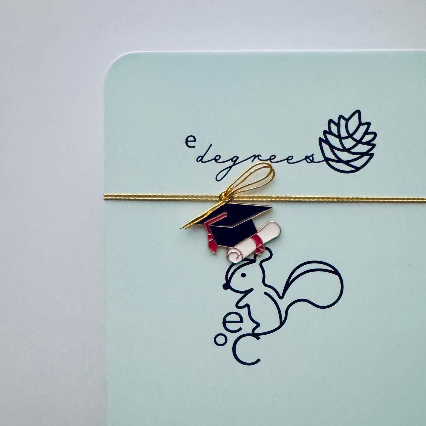 卒業用の角帽チャーム付きクッキー缶 | お取り寄せギフトに最適なかわいいお紐のアレンジ