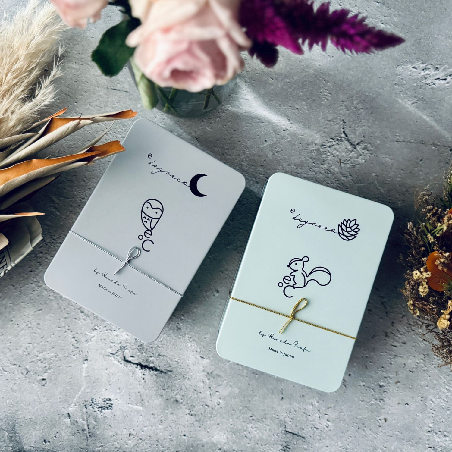 フクロウとリスのかわいいクッキー缶2個セット。ギフトに選ばれる人気のお取り寄せクッキー。