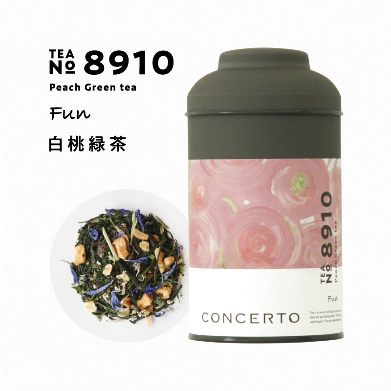 CONCERTO 白桃緑茶 No.8910 パッケージ缶